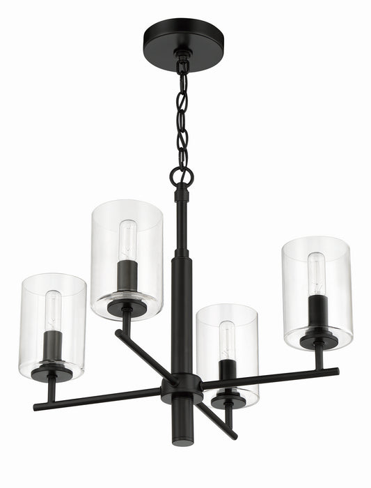 Craftmade 55624-FB Four Light Chandelier, Flat Black