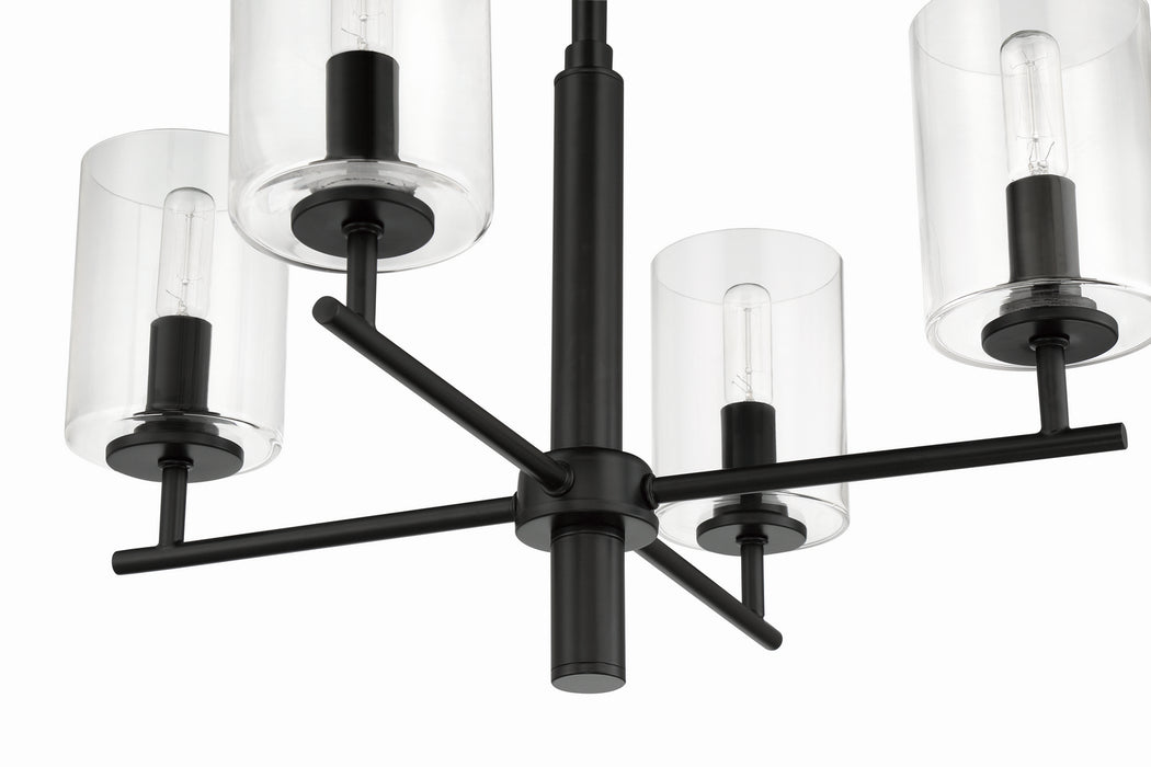 Craftmade 55624-FB Four Light Chandelier, Flat Black
