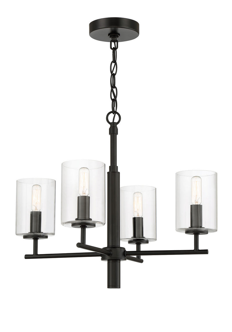 Craftmade 55624-FB Four Light Chandelier, Flat Black