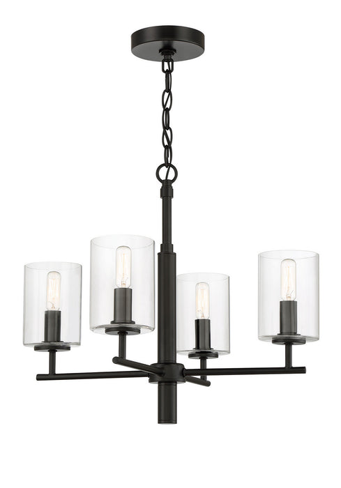 Craftmade 55624-FB Four Light Chandelier, Flat Black