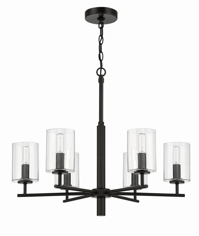 Craftmade 55626-FB Six Light Chandelier, Flat Black