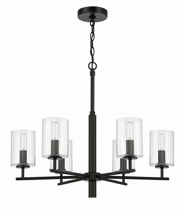 Craftmade 55626-FB Six Light Chandelier, Flat Black