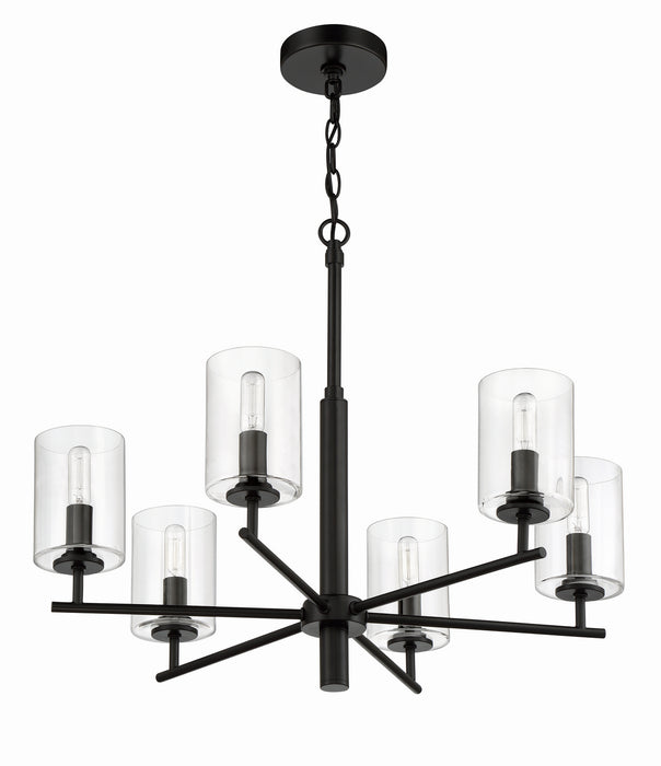 Craftmade 55626-FB Six Light Chandelier, Flat Black