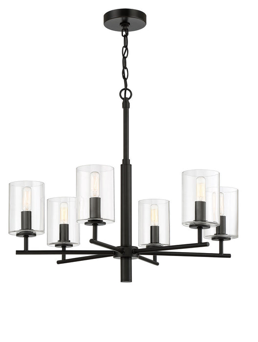 Craftmade 55626-FB Six Light Chandelier, Flat Black