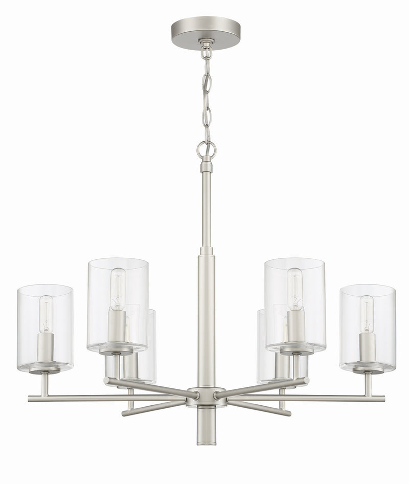 Craftmade 55626-SN Six Light Chandelier, Satin Nickel
