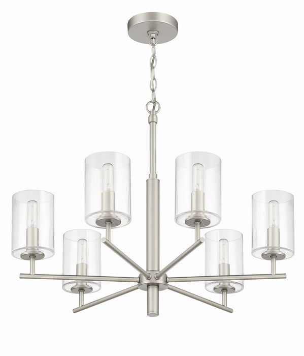 Craftmade 55626-SN Six Light Chandelier, Satin Nickel