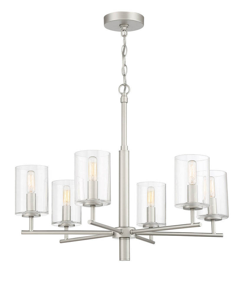 Craftmade 55626-SN Six Light Chandelier, Satin Nickel
