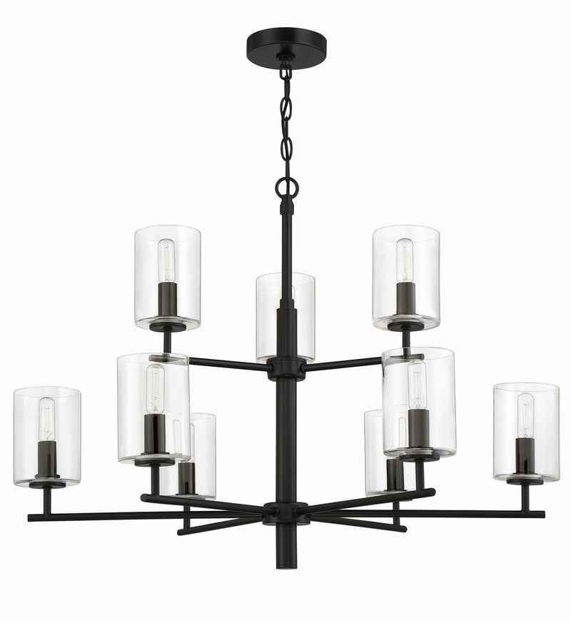 Craftmade 55629-FB Nine Light Chandelier, Flat Black