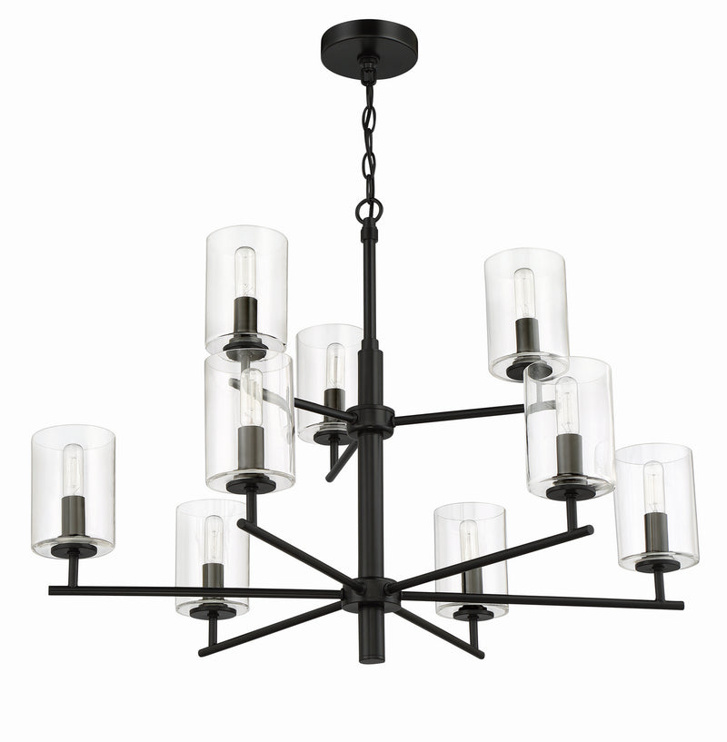 Craftmade 55629-FB Nine Light Chandelier, Flat Black