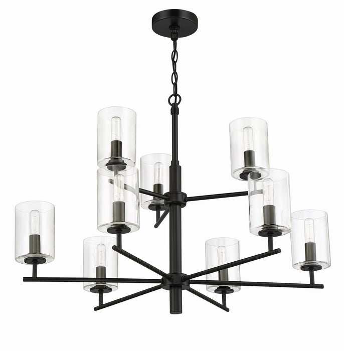 Craftmade 55629-FB Nine Light Chandelier, Flat Black