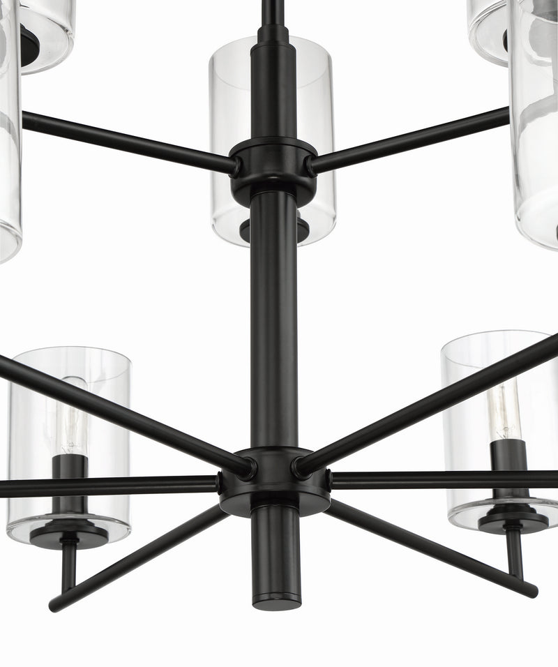 Craftmade 55629-FB Nine Light Chandelier, Flat Black