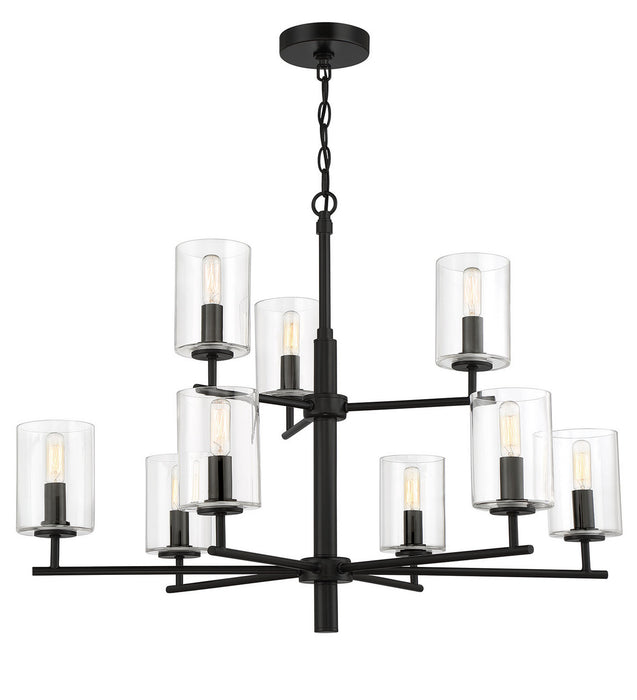 Craftmade 55629-FB Nine Light Chandelier, Flat Black