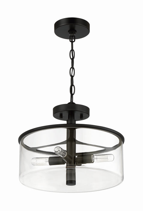 Craftmade 55654-FB Four Light Convertible Semi Flush, Flat Black
