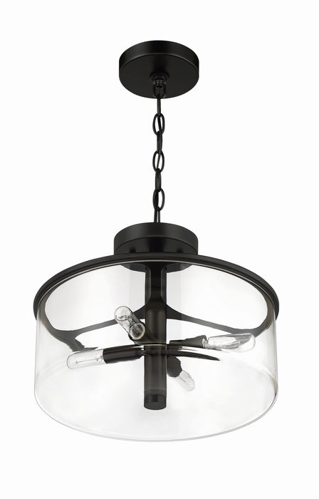 Craftmade 55654-FB Four Light Convertible Semi Flush, Flat Black