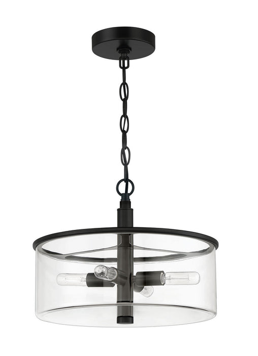 Craftmade 55654-FB Four Light Convertible Semi Flush, Flat Black