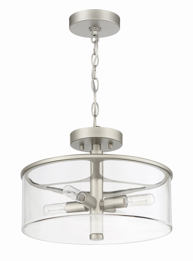 Craftmade 55654-SN Four Light Convertible Semi Flush, Satin Nickel