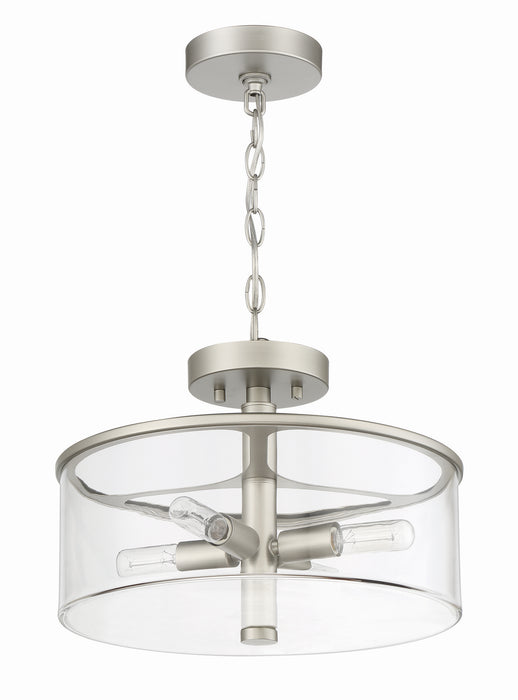 Craftmade 55654-SN Four Light Convertible Semi Flush, Satin Nickel
