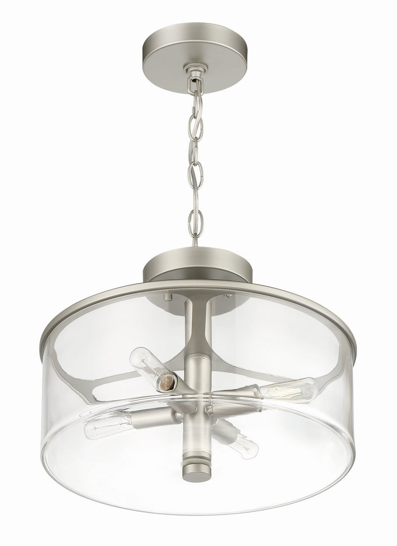 Craftmade 55654-SN Four Light Convertible Semi Flush, Satin Nickel