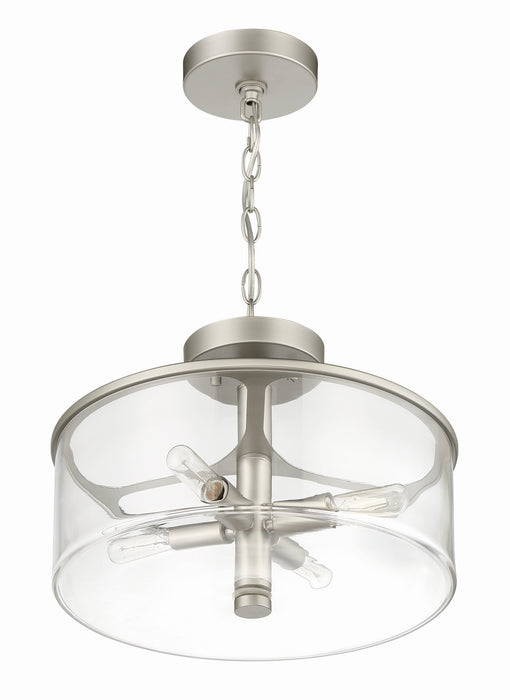 Craftmade 55654-SN Four Light Convertible Semi Flush, Satin Nickel