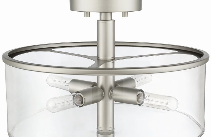Craftmade 55654-SN Four Light Convertible Semi Flush, Satin Nickel