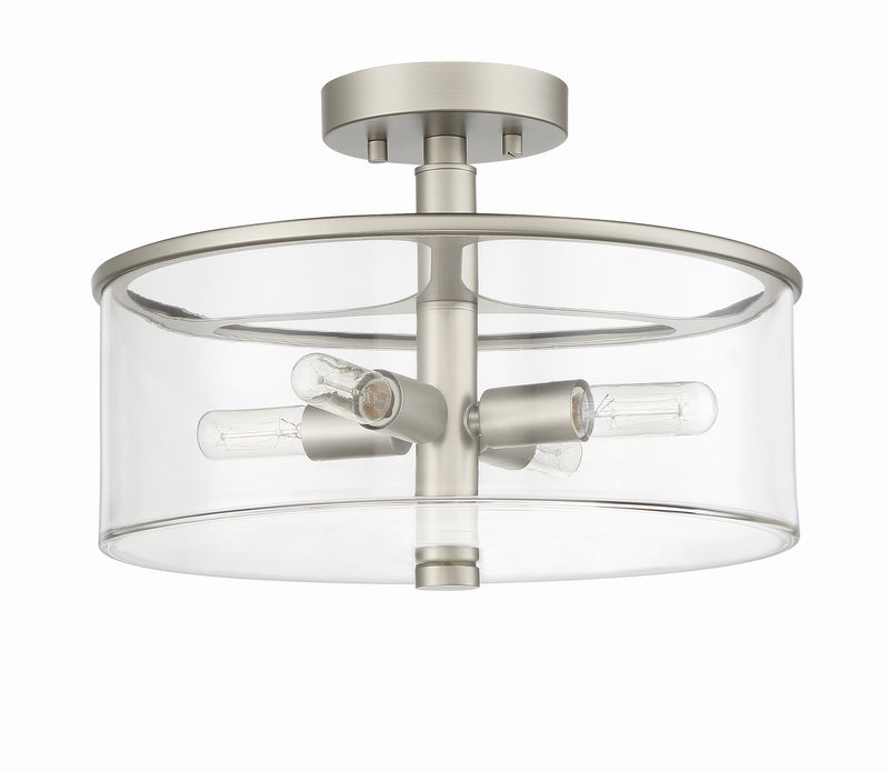 Craftmade 55654-SN Four Light Convertible Semi Flush, Satin Nickel