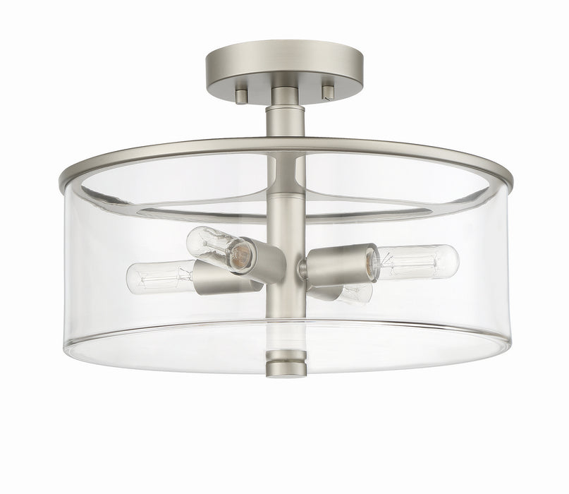 Craftmade 55654-SN Four Light Convertible Semi Flush, Satin Nickel