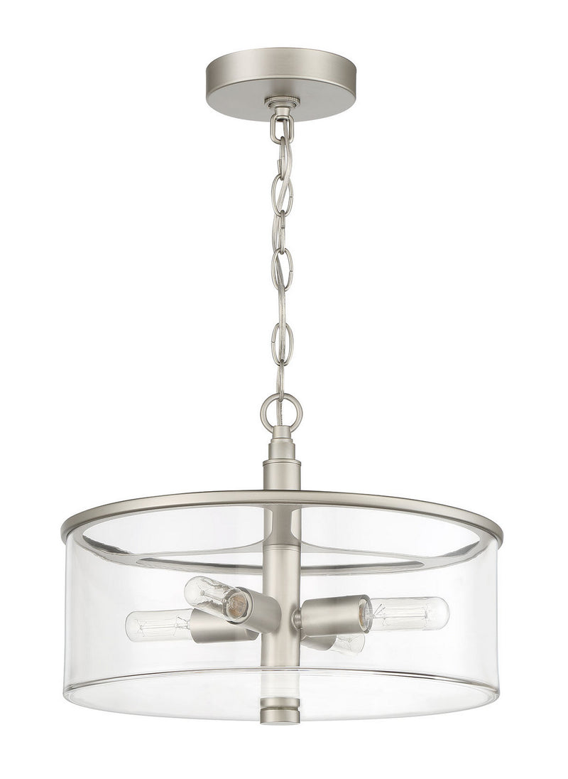 Craftmade 55654-SN Four Light Convertible Semi Flush, Satin Nickel