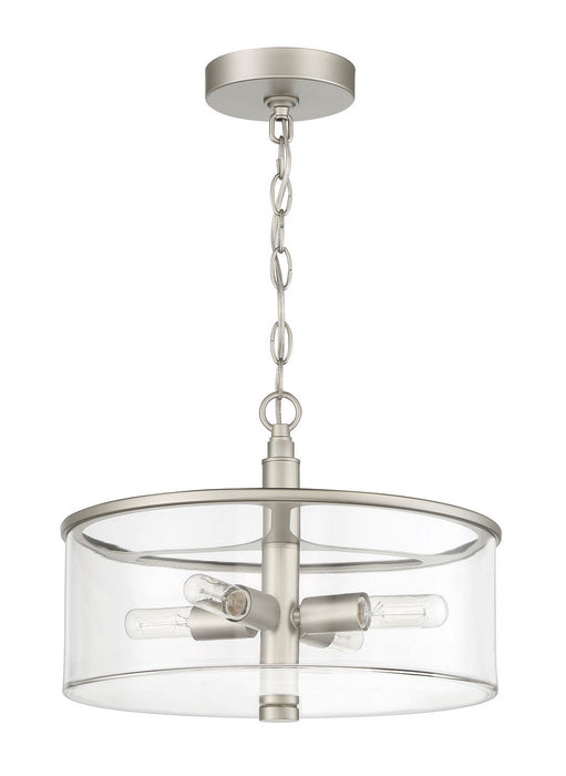 Craftmade 55654-SN Four Light Convertible Semi Flush, Satin Nickel