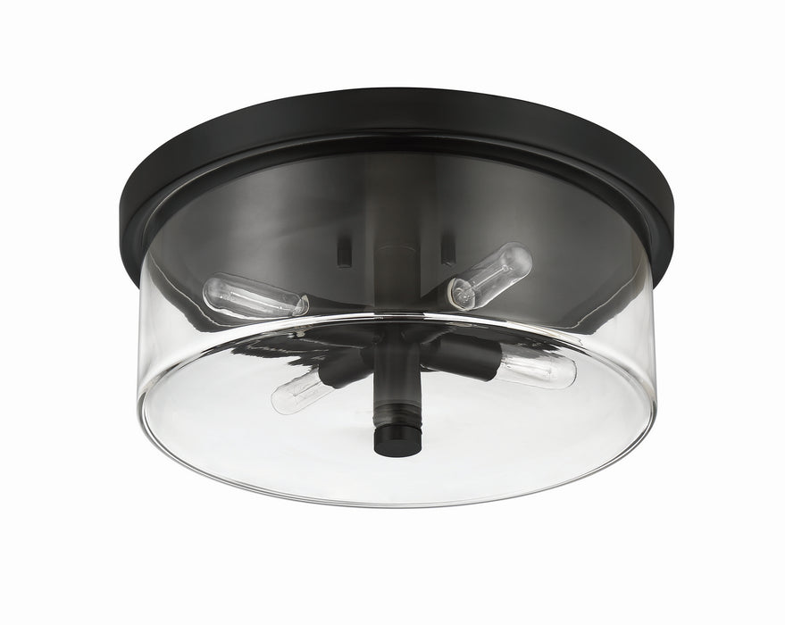 Craftmade 55684-FB Four Light Flushmount, Flat Black
