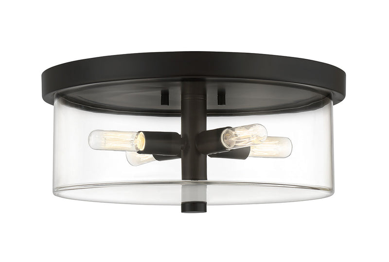 Craftmade 55684-FB Four Light Flushmount, Flat Black