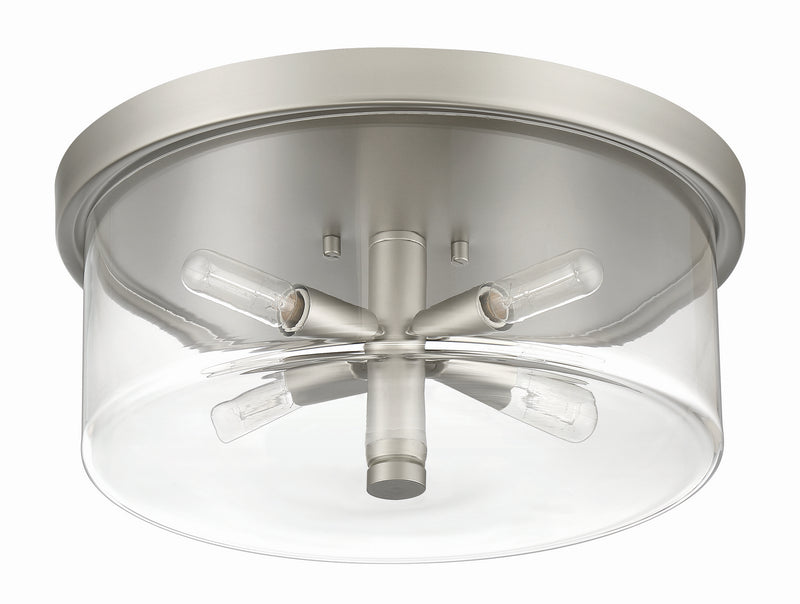 Craftmade 55684-SN Four Light Flushmount, Satin Nickel