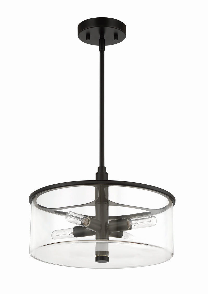 Craftmade 55694-FB Four Light Pendant, Flat Black