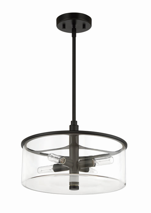 Craftmade 55694-FB Four Light Pendant, Flat Black
