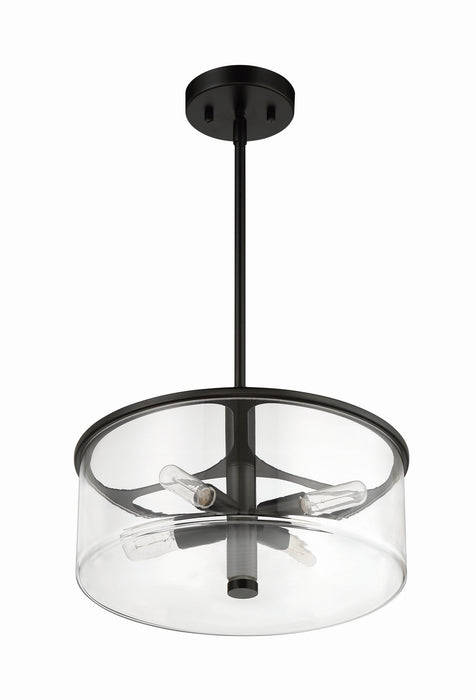 Craftmade 55694-FB Four Light Pendant, Flat Black
