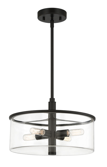 Craftmade 55694-FB Four Light Pendant, Flat Black