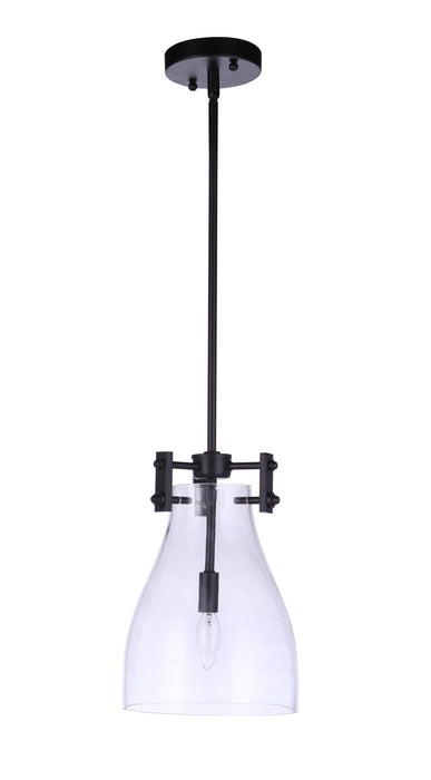 Craftmade 55891-FB One Light Mini Pendant, Flat Black