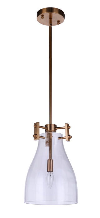 Craftmade 55891-SB One Light Mini Pendant, Satin Brass