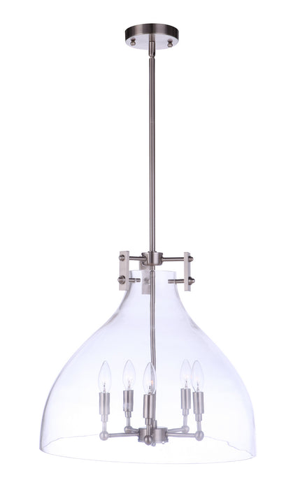 Craftmade 55895-BNK Five Light Pendant, Brushed Polished Nickel