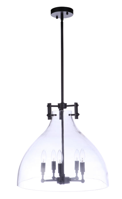 Craftmade 55895-FB Five Light Pendant, Flat Black