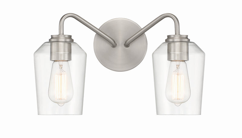 Craftmade 56102-BNK Two Light Vanity, Brushed Polished Nickel