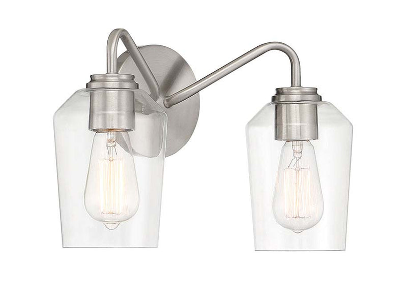 Craftmade 56102-BNK Two Light Vanity, Brushed Polished Nickel