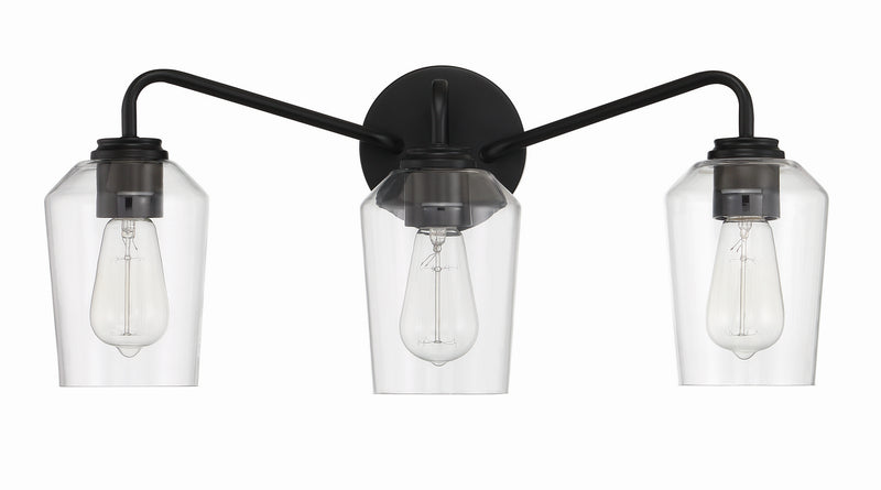 Craftmade 56103-FB Three Light Vanity, Flat Black