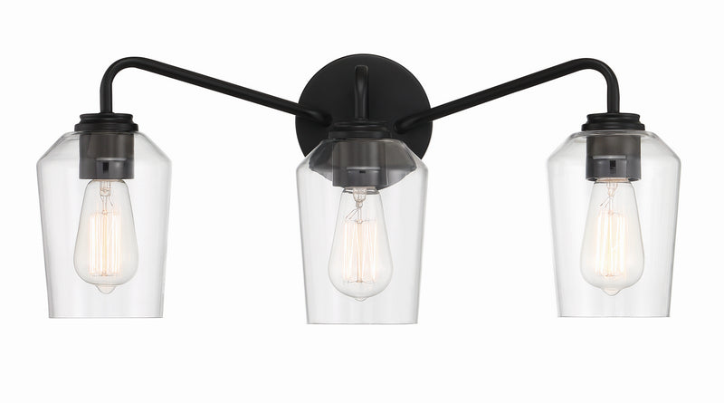 Craftmade 56103-FB Three Light Vanity, Flat Black