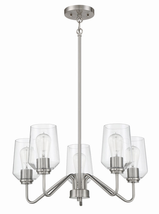Craftmade 56125-BNK Five Light Chandelier, Brushed Polished Nickel