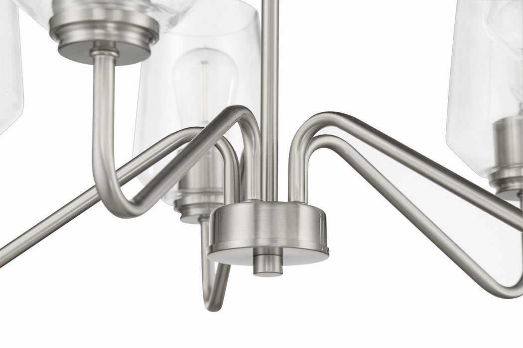 Craftmade 56125-BNK Five Light Chandelier, Brushed Polished Nickel