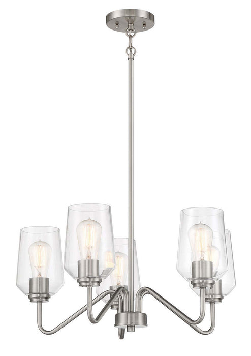 Craftmade 56125-BNK Five Light Chandelier, Brushed Polished Nickel