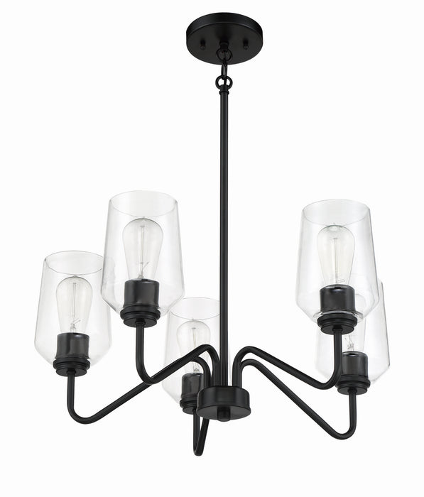 Craftmade 56125-FB Five Light Chandelier, Flat Black