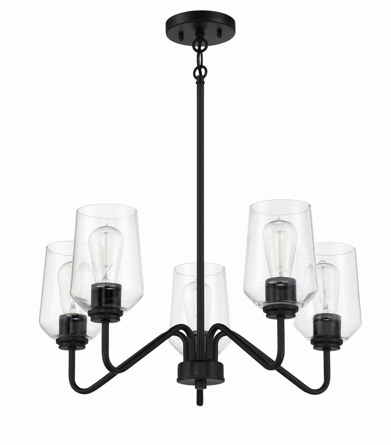 Craftmade 56125-FB Five Light Chandelier, Flat Black