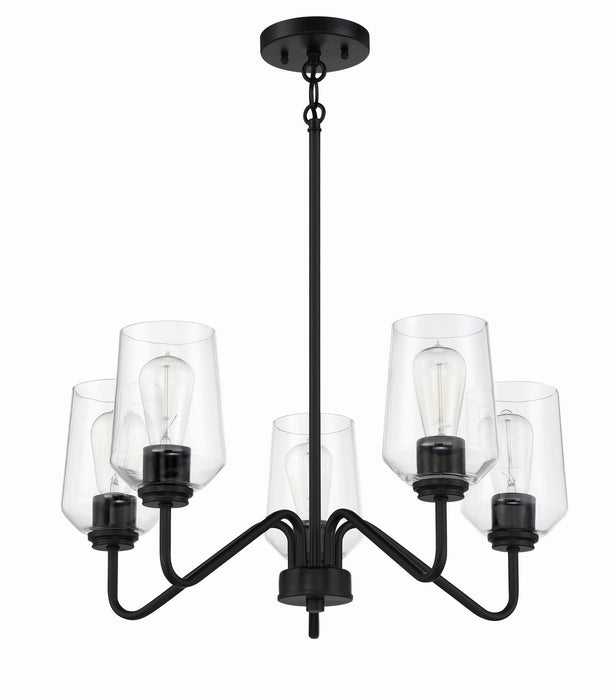Craftmade 56125-FB Five Light Chandelier, Flat Black
