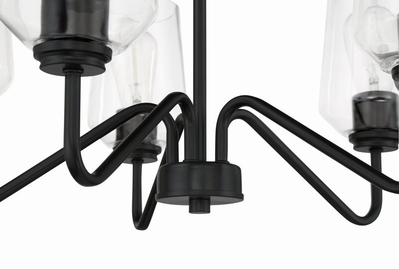 Craftmade 56125-FB Five Light Chandelier, Flat Black